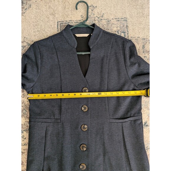 Soft Surroundings Women's Blazer Jacket Petite Medium PM Blue Buttons Pleats - Picture 9 of 10